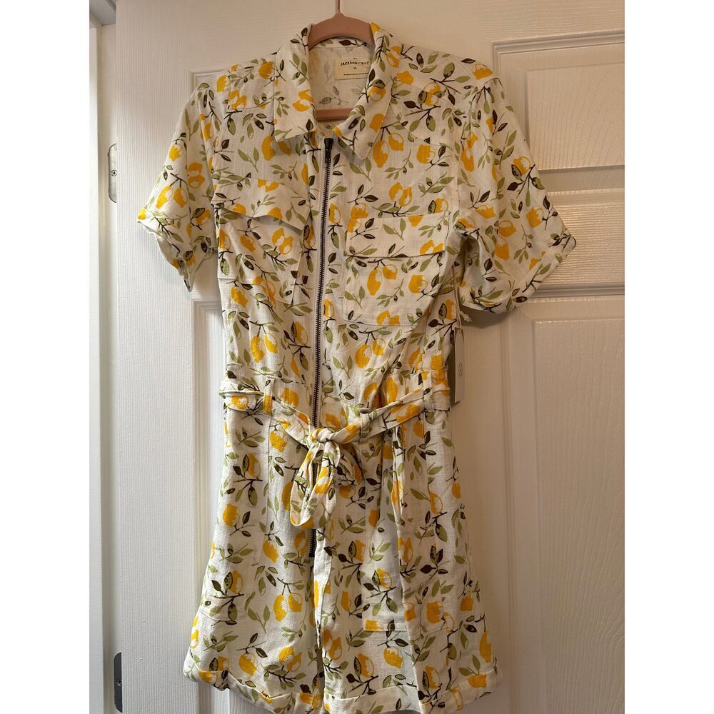 Jackson Rowe Shorts Lemon Romper Sz XS
